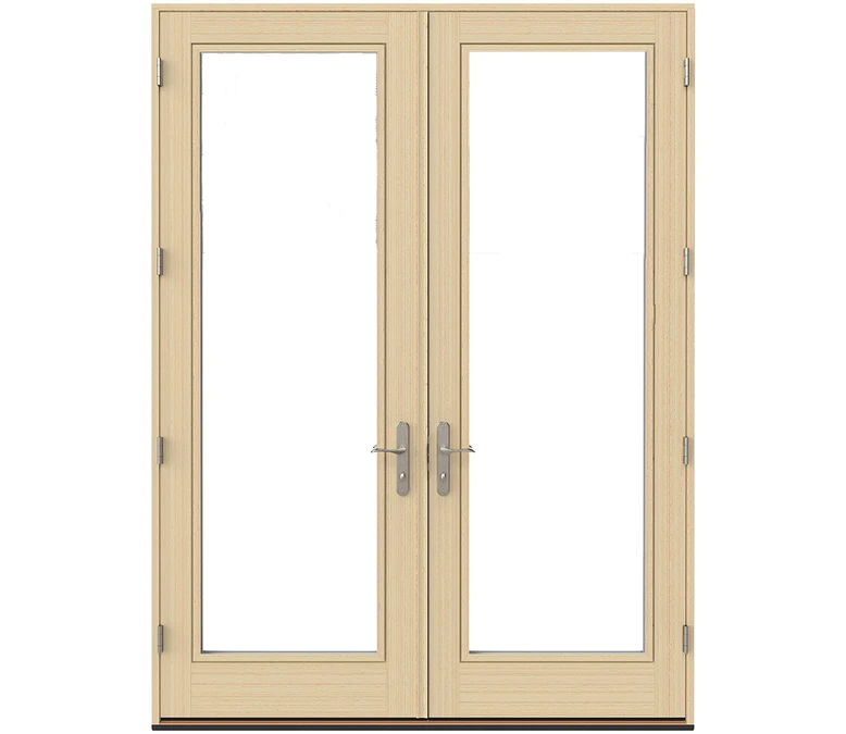 Fresno Pella Lifestyle Series Wood Double Hinged Patio Doors